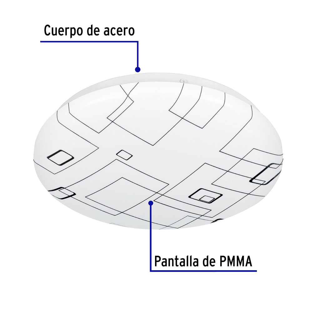 Luminario LED 8 W plafón decorativo cuadros luz día, VOLTECK PLA-501L (43176)