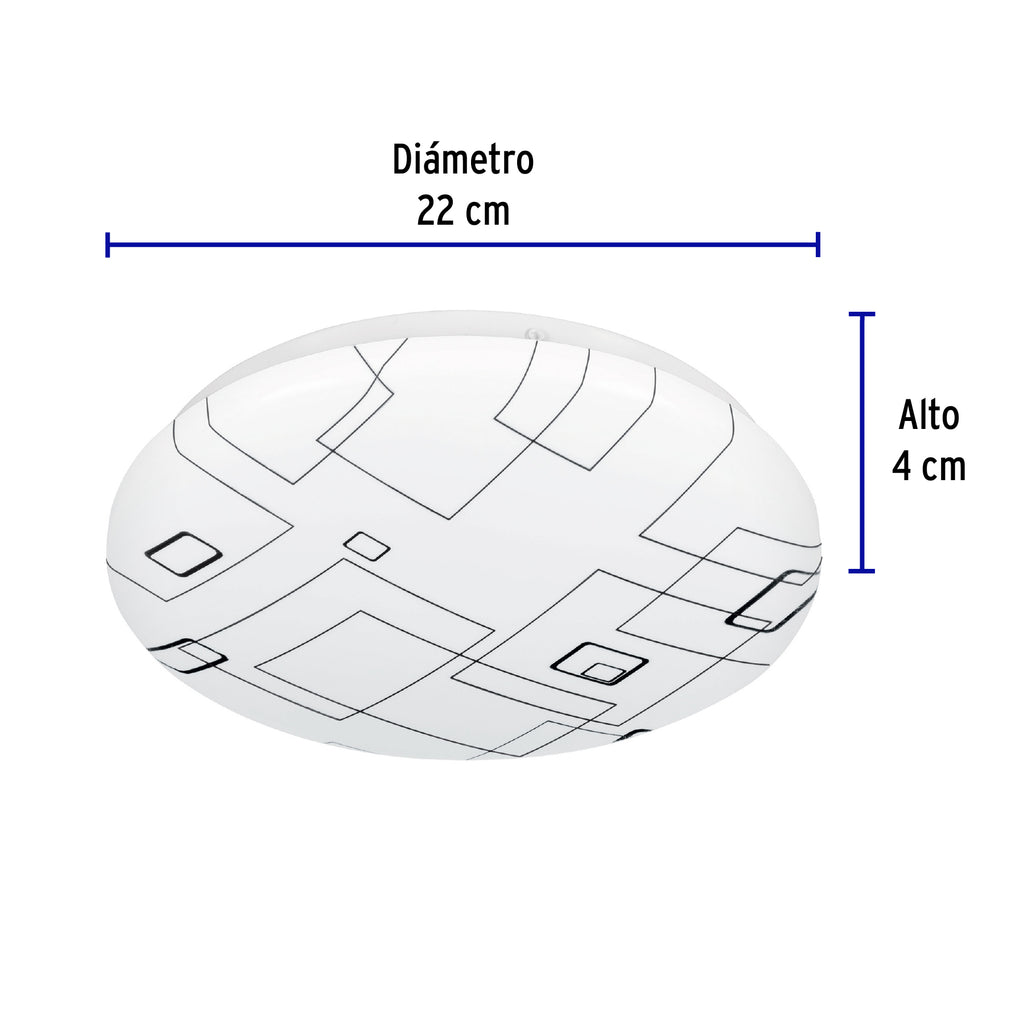 Luminario LED 8 W plafón decorativo cuadros luz día, VOLTECK PLA-501L (43176)