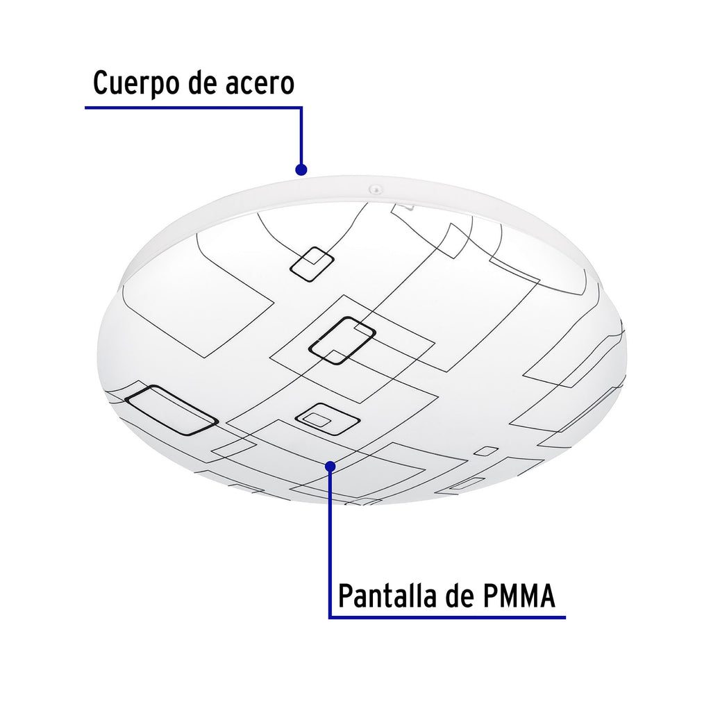 Luminario LED 15 W plafón decorativo cuadros luz día, VOLTECK PLA-502L (43177)