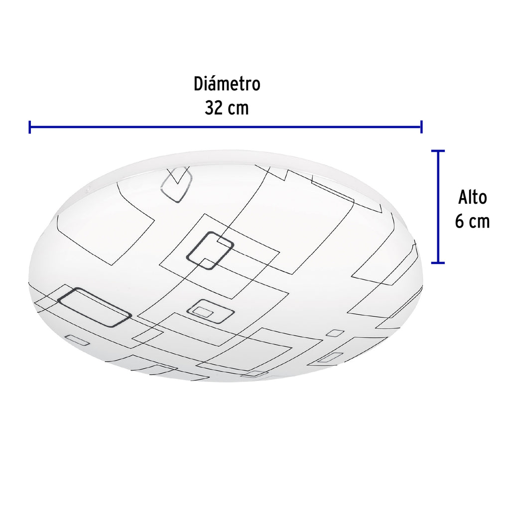 Luminario LED 18 W plafón decorativo cuadros luz día, VOLTECK PLA-503L (43178)