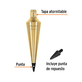 Plomada de latón 16 oz, TRUPER PLOM-16 (17072)