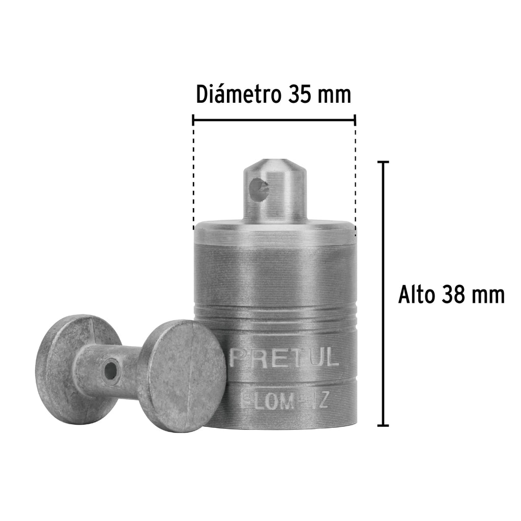 Plomada metálica de 200 g con centro, PRETUL PLOM-1Z (22461)