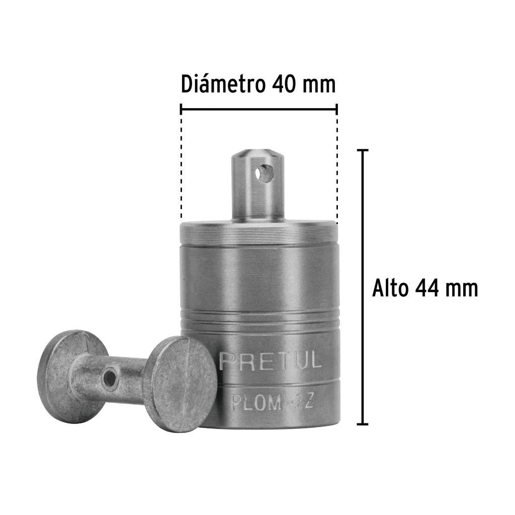 Plomada metálica de 310 g con centro, PRETUL PLOM-2Z (22462)