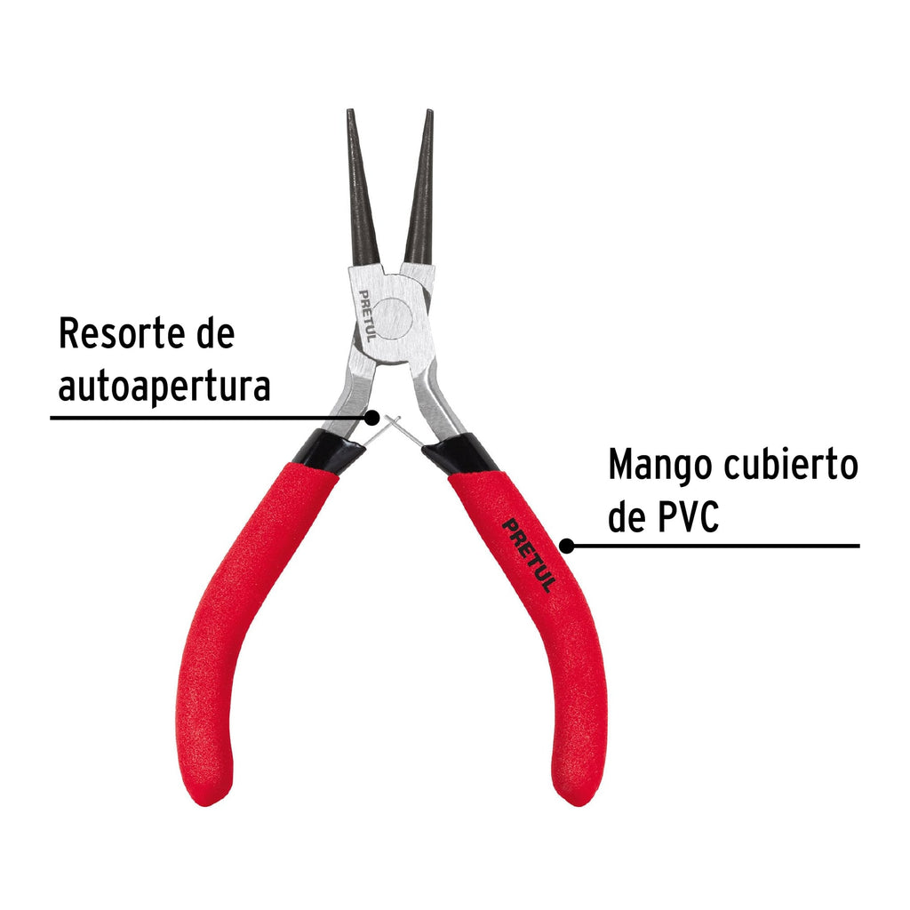 Mini pinza de punta redonda 5", PRETUL  PMP-PR4 ( 22666)