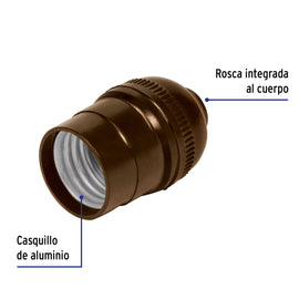 Portalámpara de baquelita, sencillo a granel, VOLTECK POBA-10G (47040)
