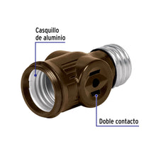 Cargar imagen en el visor de la galería, Portalámpara de baquelita, doble contacto, VOLTECK POBA-12 (46511)