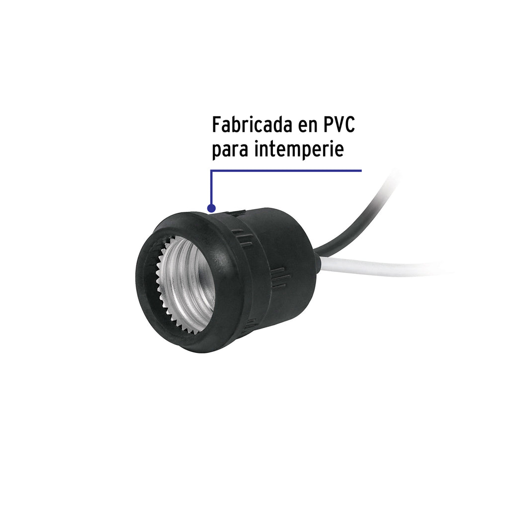 Portalámpara de PVC para intemperie, a granel, VOLTECK POIN-10G (48093)