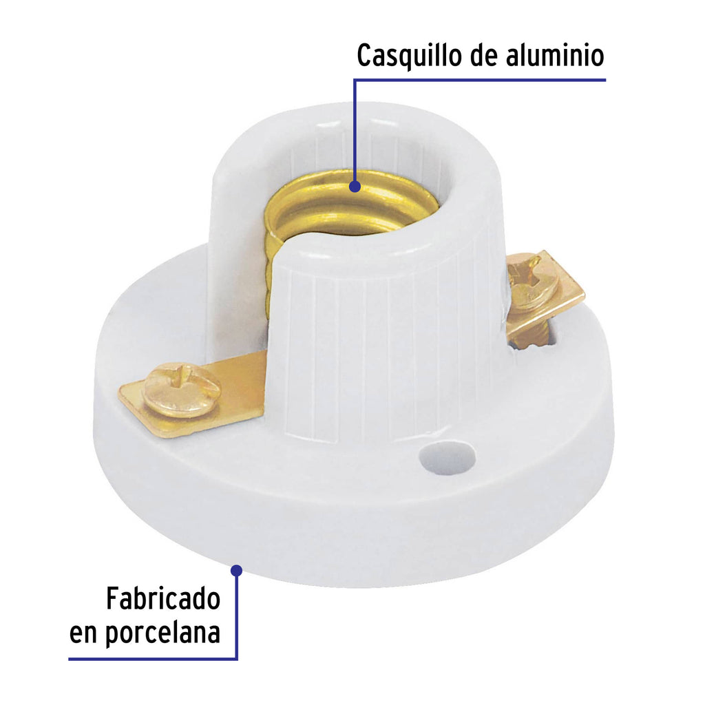 Soquet de porcelana para candil, VOLTECK POPO-10 (46531)