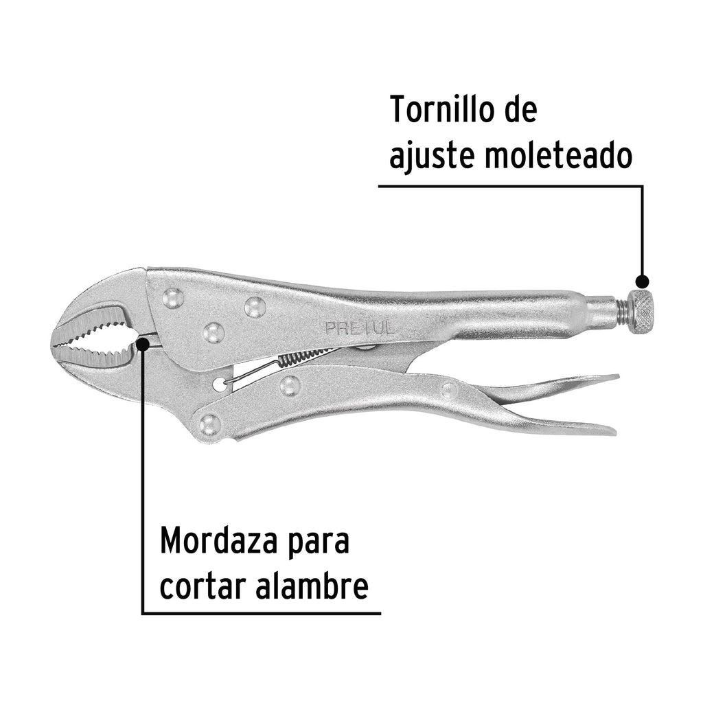 Pinza de presión 10" mordaza curva, PRETUL PP-10C (22700)