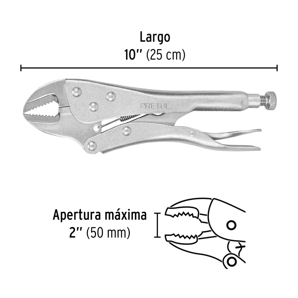 Pinza de presión 10" mordaza recta, PRETUL PP-10R (22702)