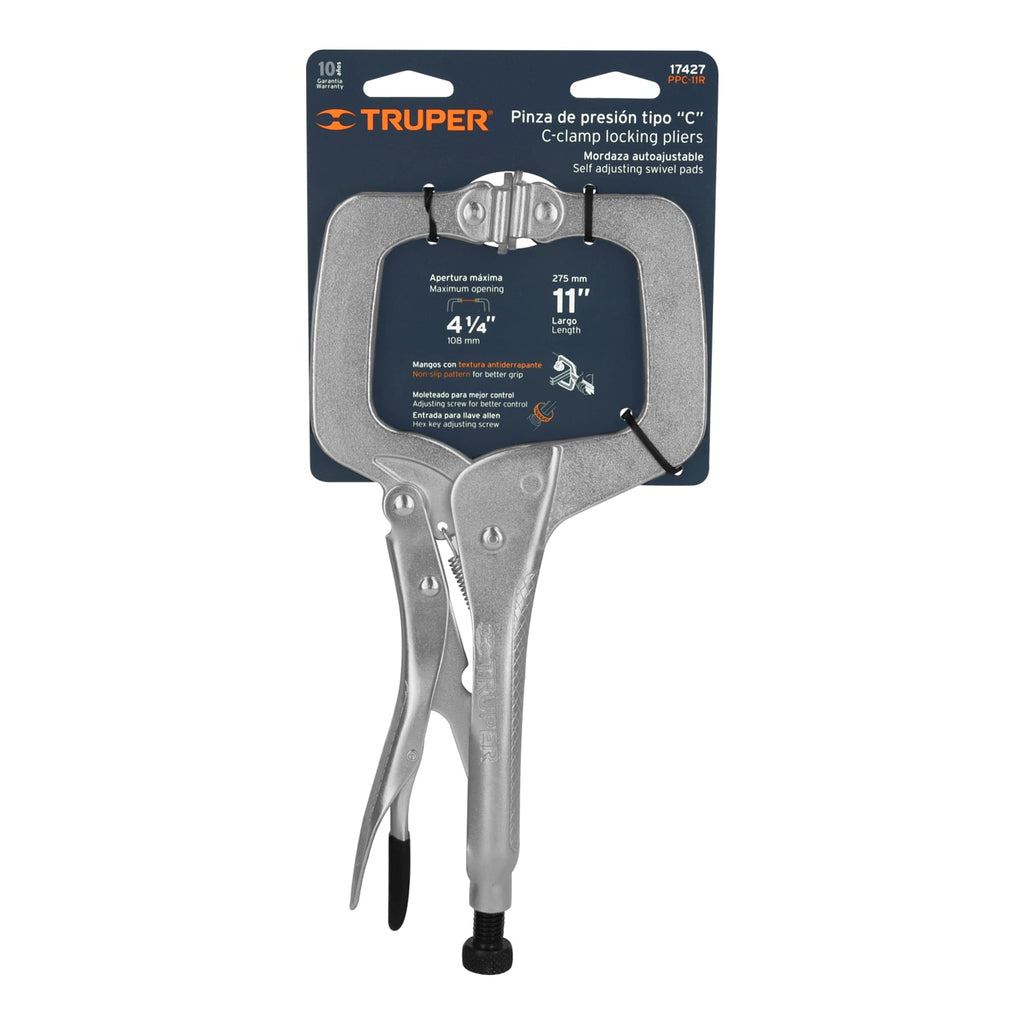 Pinza de presión 11" tipo "C" con mordaza autoajustable PPC-11R (17427)