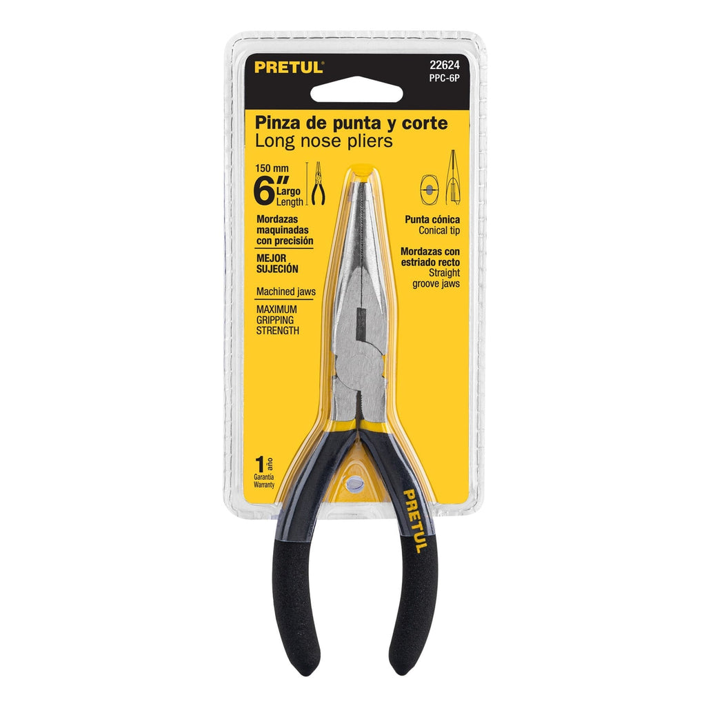 Pinza de punta y corte 6" mango de PVC, PRETUL PPC-6P (22624)