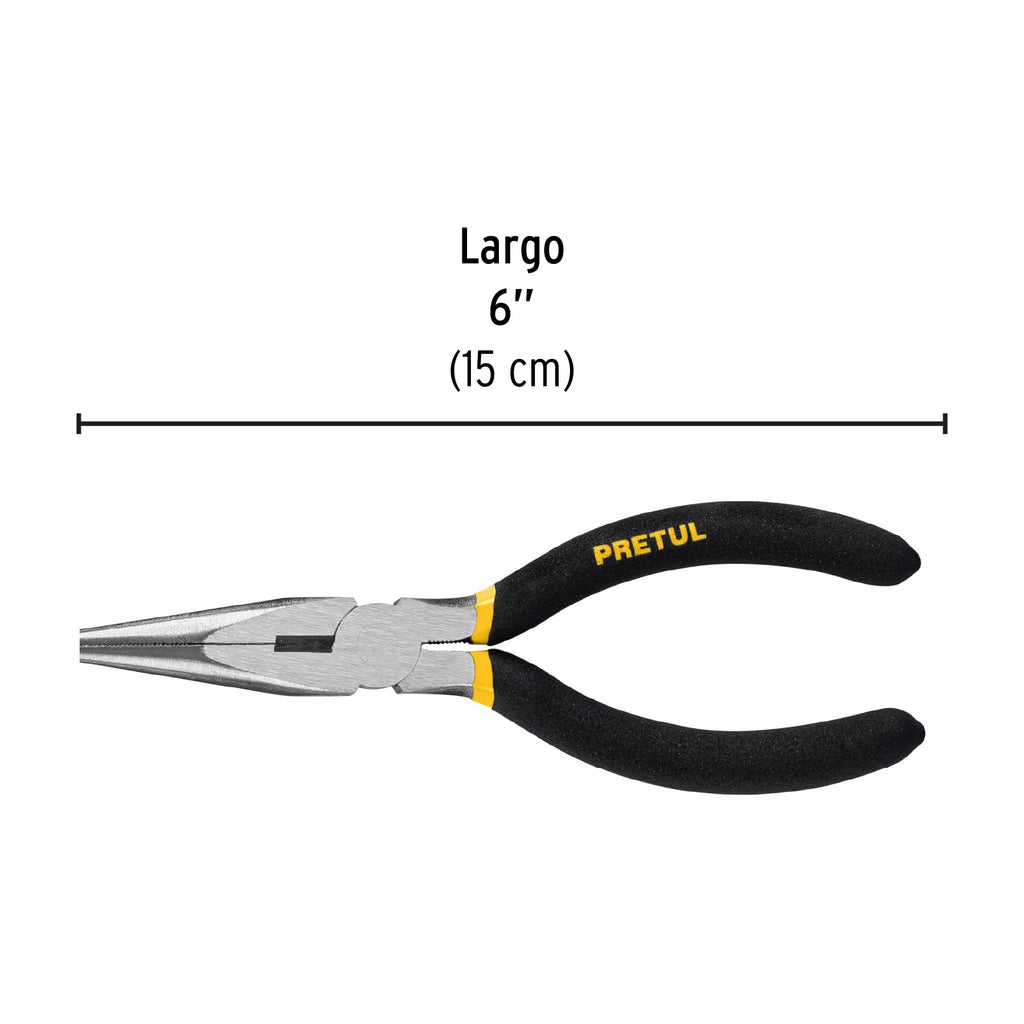 Pinza de punta y corte 6" mango de PVC, PRETUL PPC-6P (22624)