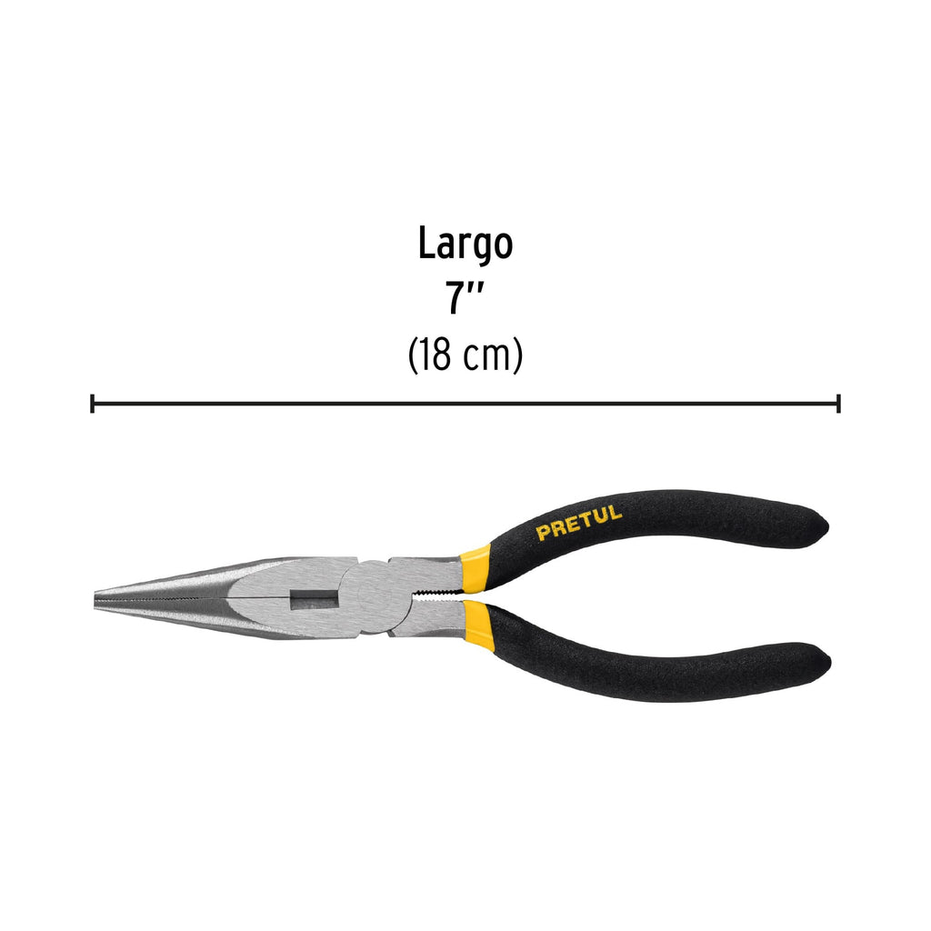 Pinza de punta y corte 7" mango de PVC, PRETUL PPC-7P (22625)