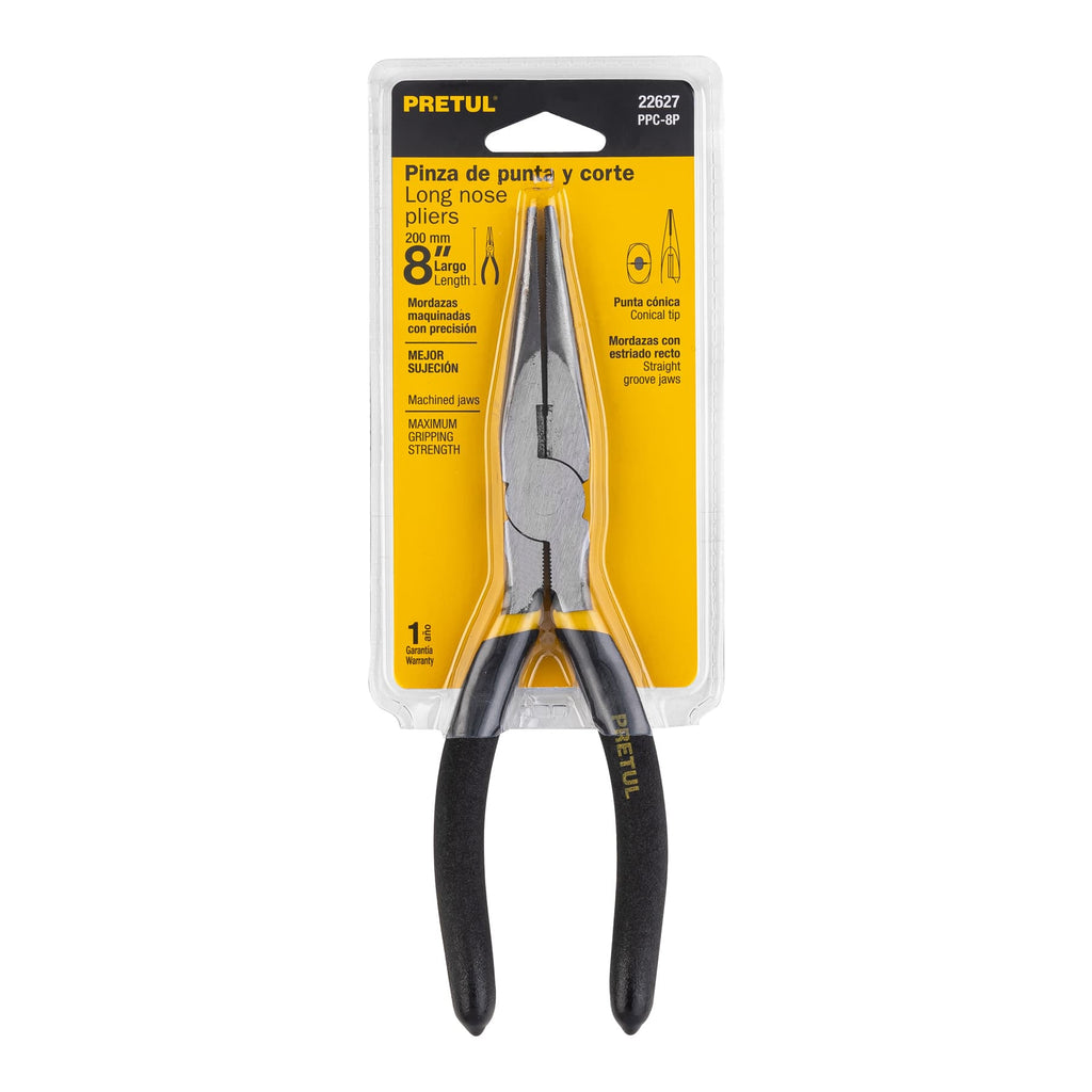 Pinza de punta y corte 8" mango de PVC, PRETUL PCD-8P (22627)