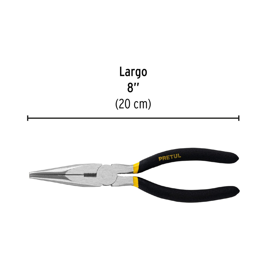 Pinza de punta y corte 8" mango de PVC, PRETUL PCD-8P (22627)