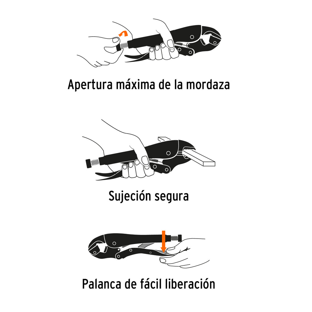 Pinza de presión 10" mordaza recta, TRUPER PPT-10R (17424)