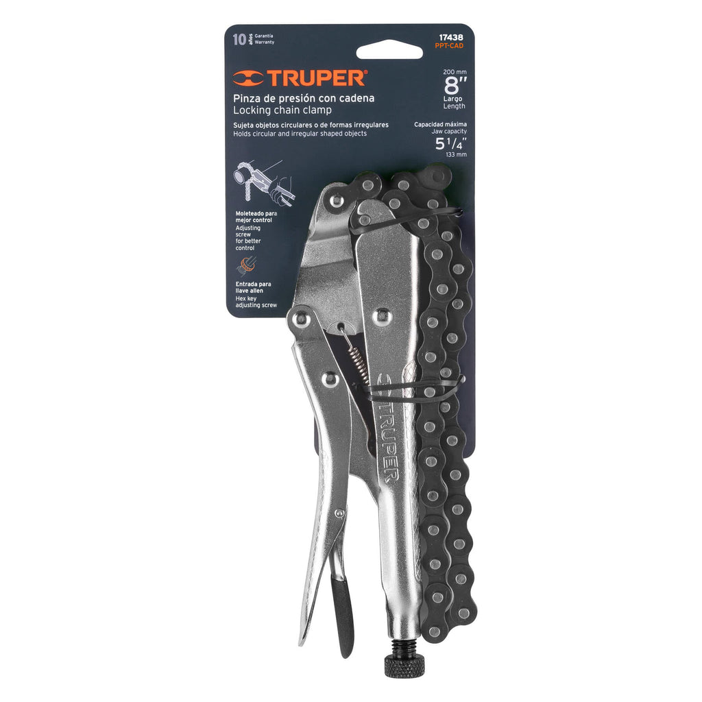 Pinza de presión 8" de cadena, TRUPER PPT-CAD (17438)