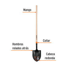 Cargar imagen en el visor de la galería, Pala redonda T-2000, mango largo 45&quot;, TRUPER PRL-P (17175)