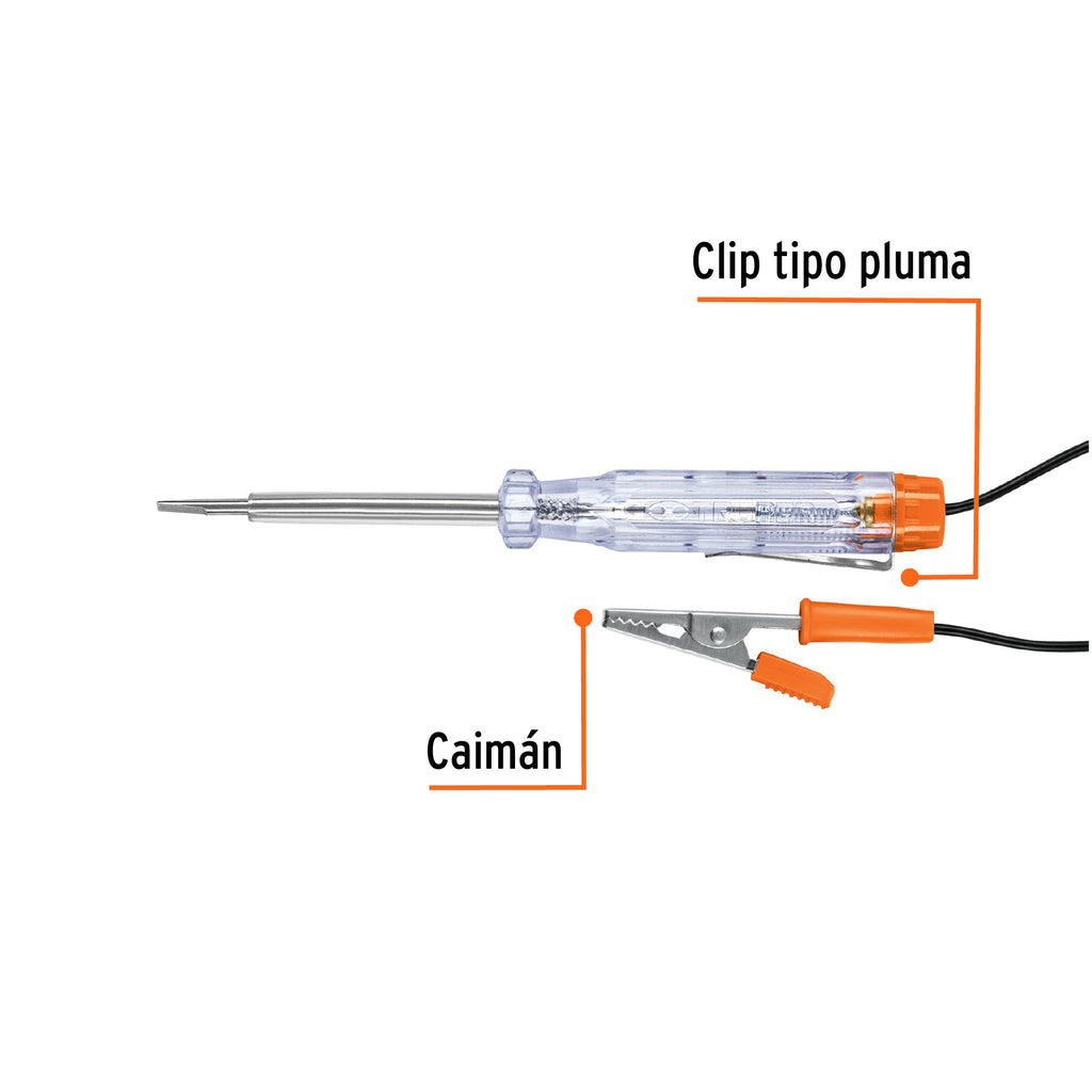 Probador de circuitos de corriente directa 14 cm c/caimán PROCO-14X (13987)