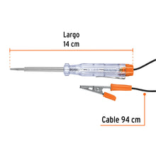 Cargar imagen en el visor de la galería, Probador de circuitos de corriente directa 14 cm c/caimán PROCO-14X (13987)