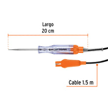 Cargar imagen en el visor de la galería, Probador de circuitos de corriente directa 20 cm, c/caimán TRUPER PROCO-20X (13985)