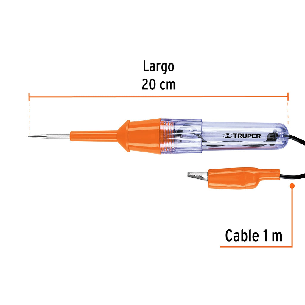 Probador de circuitos de corriente directa 20 cm, TRUPER  PROCO-20 (13986)