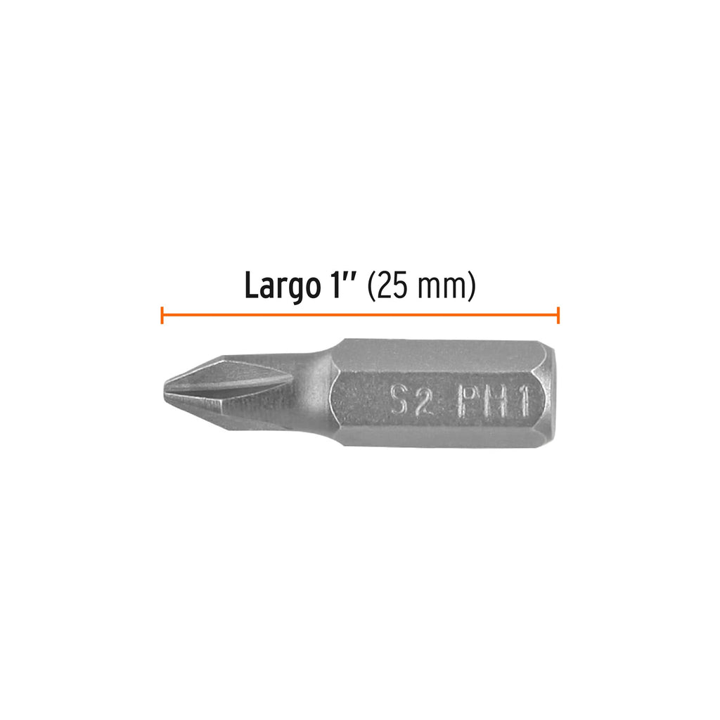 Estuche con 5 puntas de cruz PH1 largo 1", TRUPER Expert PUDE-1101 (12140)