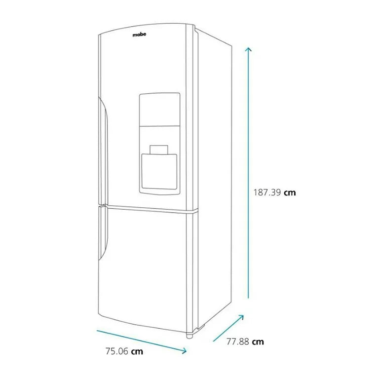 Refrigerador Mabe  19" Bottom Mount Con Despachador de Agua RMB520IBMRX1