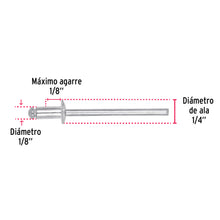 Cargar imagen en el visor de la galería, Remaches 1/8&quot; x 1/8&quot; de aluminio, ala 1/4&quot; bolsa con 50pz FIERO R-42B (44518)