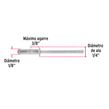 Cargar imagen en el visor de la galería, Remaches 1/8&quot; x 3/8&quot; de aluminio, ala 1/4 bolsa con 50pz FIERO R-46B (44522)