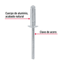 Cargar imagen en el visor de la galería, Remaches 3/16&quot; x 1/2&quot; de aluminio, ala 3/8&quot;  bolsa con 50pz FIERO R-68B (44531)