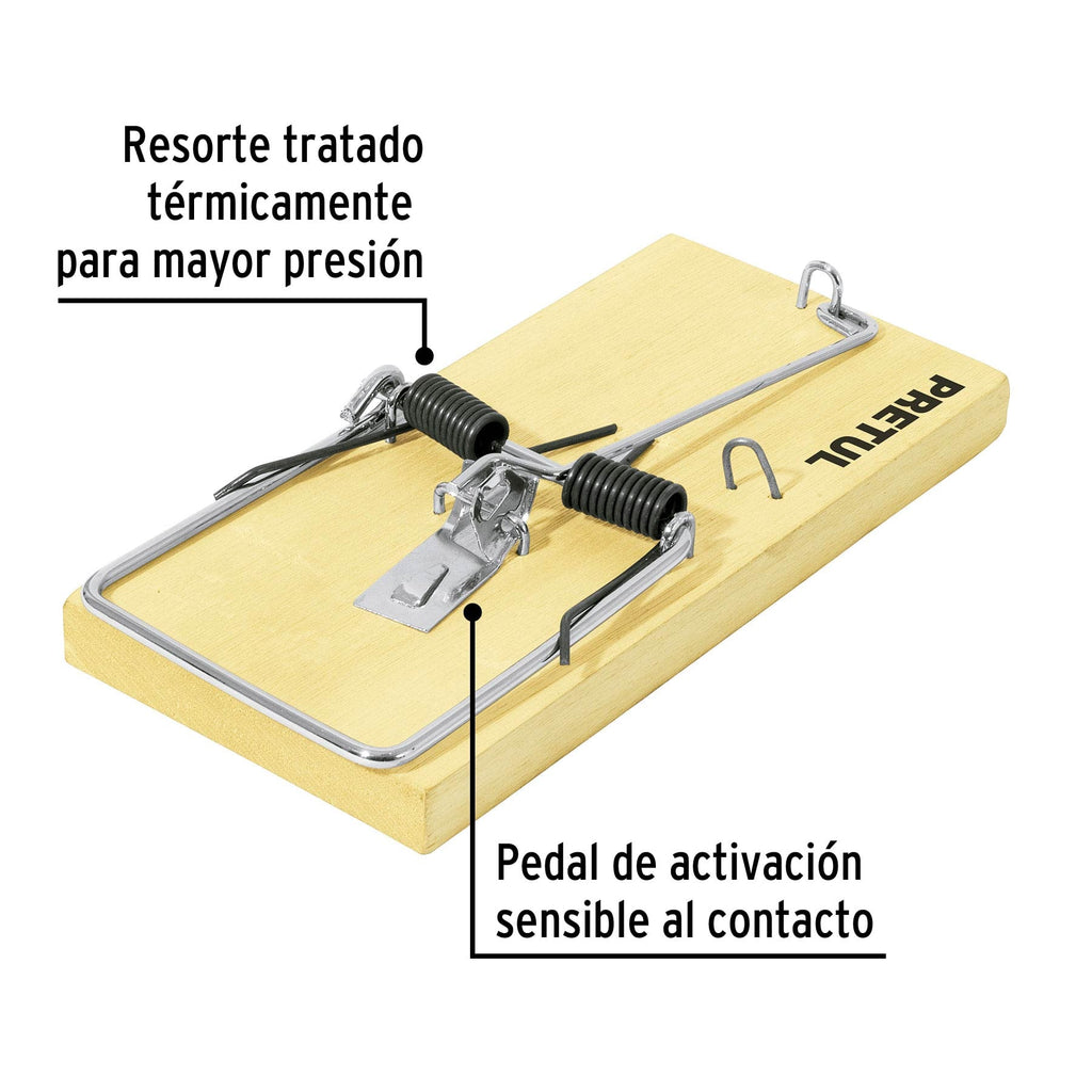 Trampa de madera de 7" para ratón, PRETUL RAT-7M (23710)