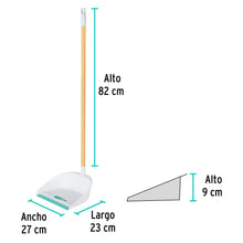 Cargar imagen en el visor de la galería, Recogedor plástico con bastón de madera, KLINTEK RECO-11B (57024)