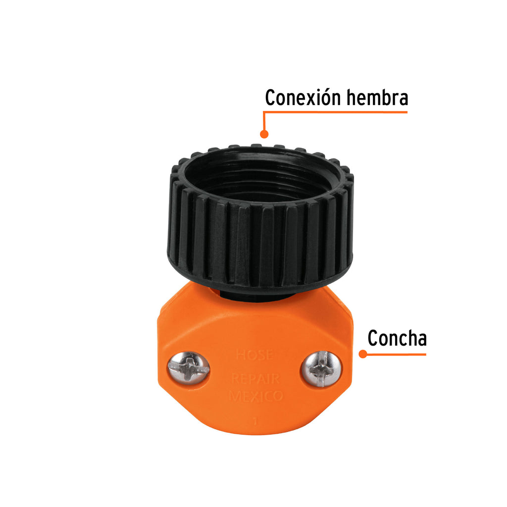 Conector 1/2" hembra de ABS para manguera, TRUPER REF-1/2 (12712)