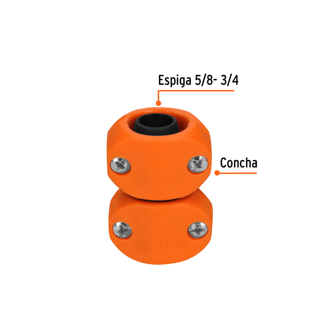 Reparador 5/8"-3/4" de ABS para manguera, TRUPER REMA-5/8-3/4 (12720)