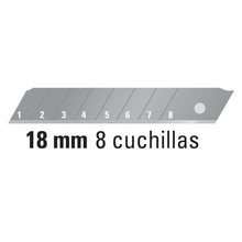 Cargar imagen en el visor de la galería, Estuche con 10 cuchillas SK4 de 18 mm para cutter, TRUPER REP-CUT-6 (16965)