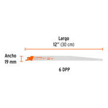Cargar imagen en el visor de la galería, Blíster con 2 seguetas sierra sable 12&quot; 6 DPP para madera, TRUPER SE-126M (10789)