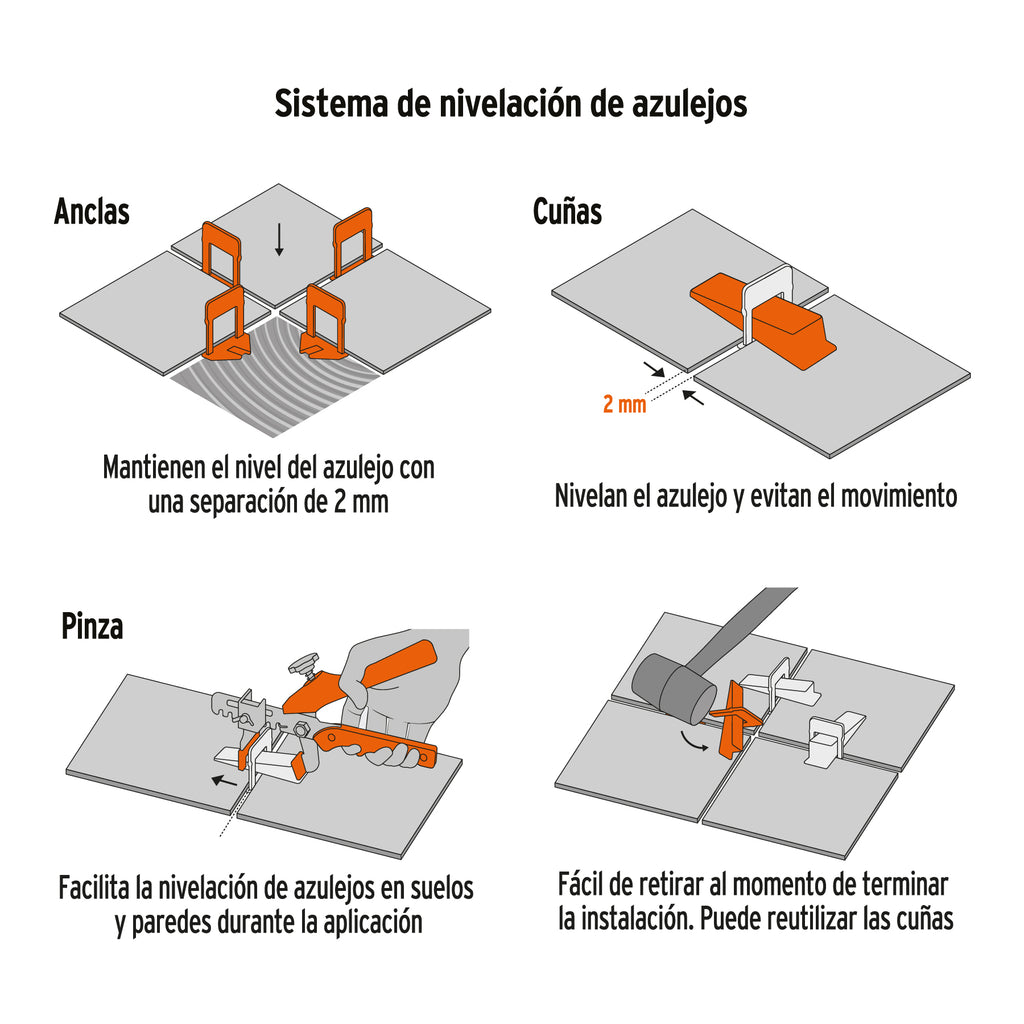 Kit de nivelación para azulejos, TRUPER SN-KIT3 (100515)