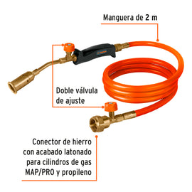 Soplete con manguera para gas, 1/2