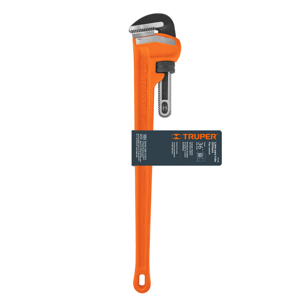 Llave stilson 36" cuerpo robusto de hierro dúctil, TRUPER STI-36 (15841)