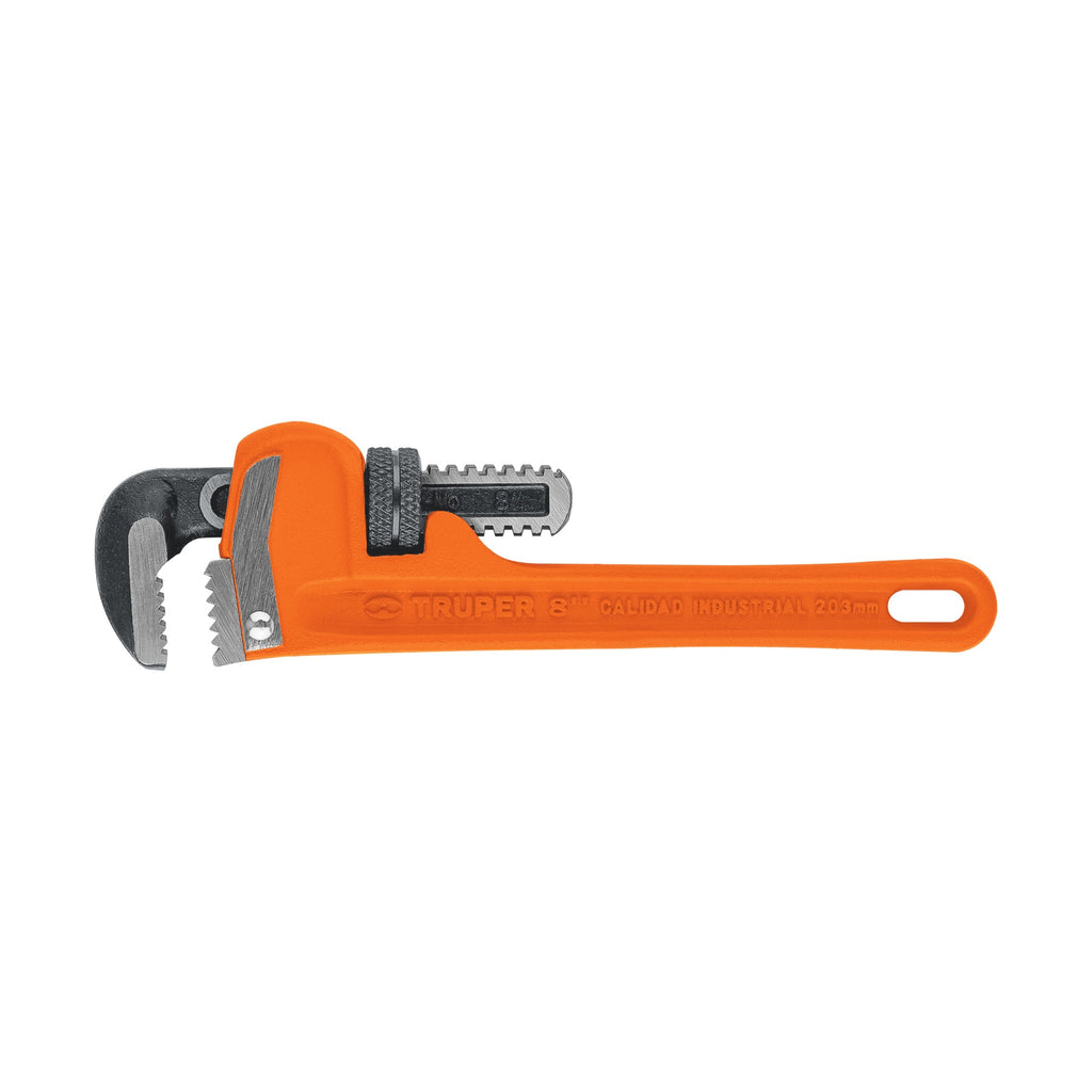 Llave stilson 8" cuerpo robusto de hierro dúctil, TRUPER STI-8 (15835)