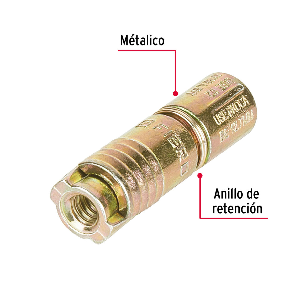 Taquetes expansivos de 1/4" sin tornillo, bolsa con 4pz FIERO TAE-1/4 (44362)