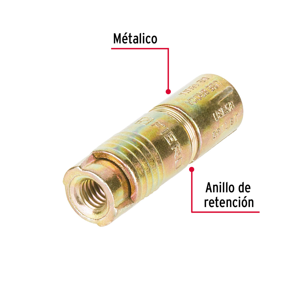 Taquetes expansivos de 1/4" sin tornillo, bolsa con 4pz FIERO TAE-5/16 (44363)