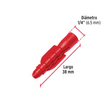 Cargar imagen en el visor de la galería, Taquetes de plástico 1/4&quot;, bolsa con 10pz rojo, FIERO TAQ-1/4P (44199)