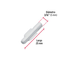 Cargar imagen en el visor de la galería, Taquetes de plástico 3/16&quot;, bolsa con 10pz blanco, FIERO TAQ-3/16P (40163)