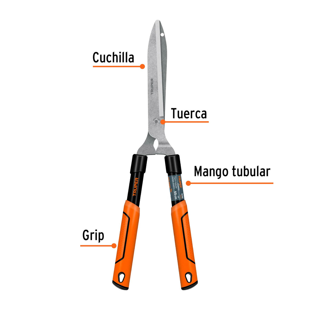 Tijera para poda 58 cm Classic mangos tubulares, TRUPER TB-19 (18398)