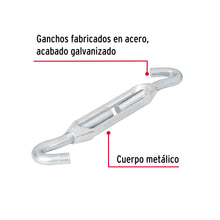 Cargar imagen en el visor de la galería, Tensor zinc 3/8&quot; gancho-gancho, FIERO TEN-3/8G (44063)