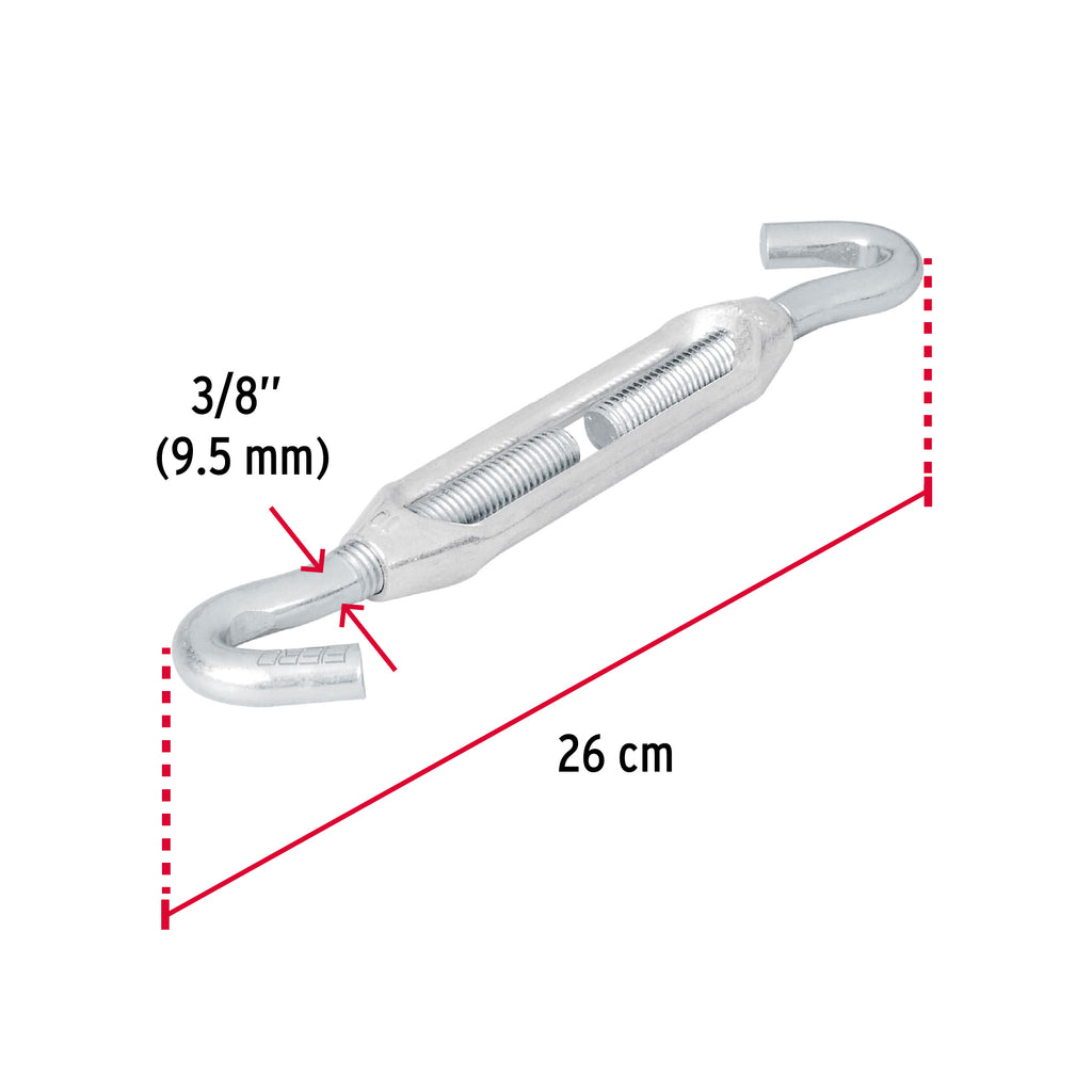 Tensor zinc 3/8" gancho-gancho, FIERO TEN-3/8G (44063)