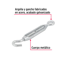 Cargar imagen en el visor de la galería, Tensor zinc 5/16&quot; gancho-argolla, FIERO TEN-5/16A (44055)